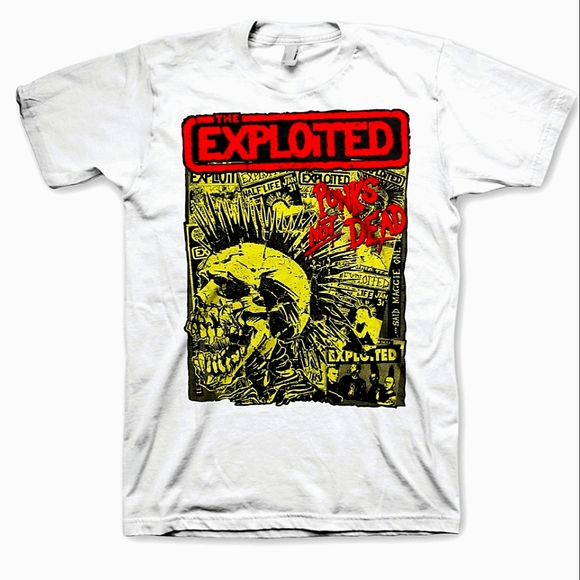 Gildan Other - The Exploited Punks Not Dead Skull Shirt